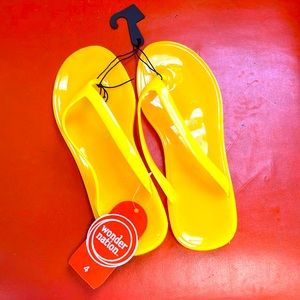 Yellow flip-flops